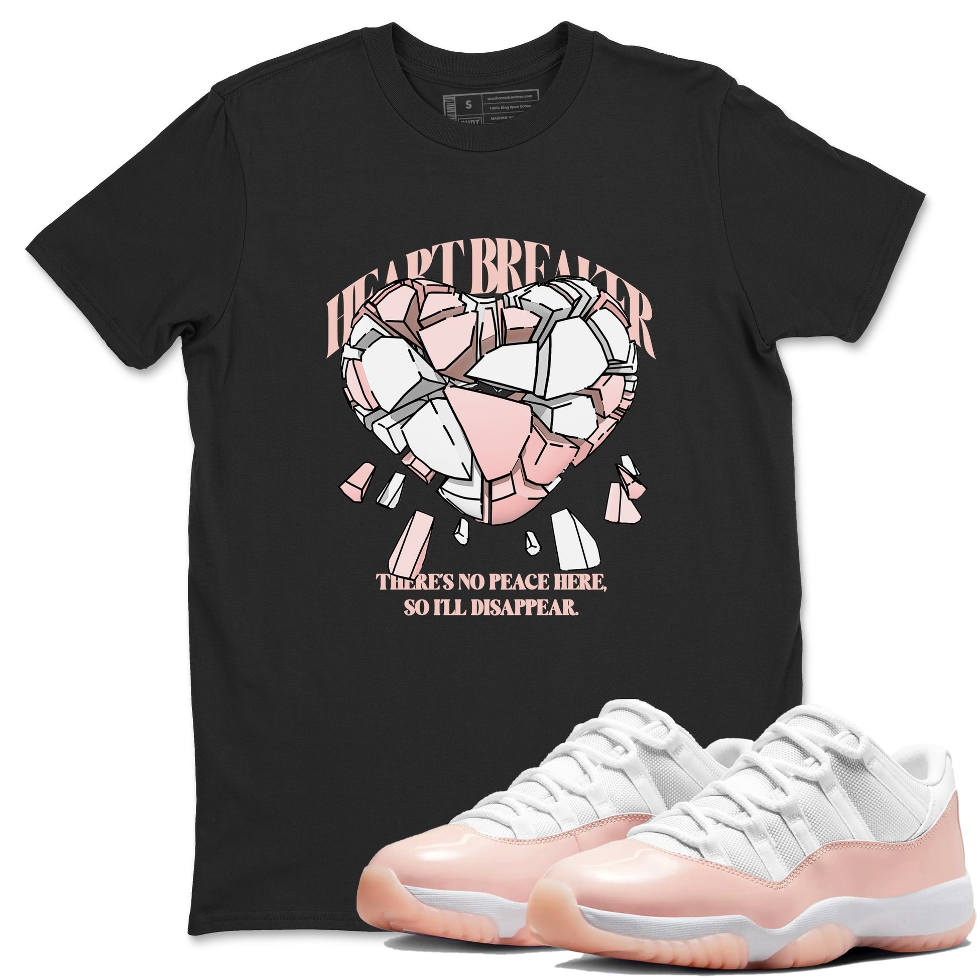 11s Legend Pink shirts to match jordans Heart Breaker sneaker match tees Air Jordan 11 Legend Pink SNRT Sneaker Tees streetwear brand Black 1 unisex cotton tee