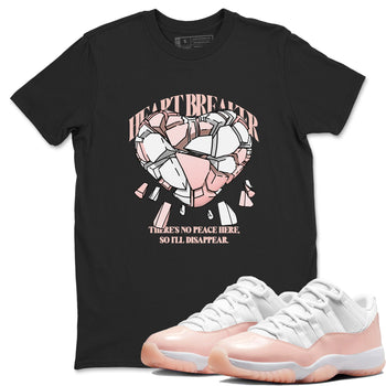 11s Legend Pink shirts to match jordans Heart Breaker sneaker match tees Air Jordan 11 Legend Pink SNRT Sneaker Tees streetwear brand Black 1 unisex cotton tee