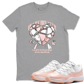 11s Legend Pink shirts to match jordans Heart Breaker sneaker match tees Air Jordan 11 Legend Pink SNRT Sneaker Tees streetwear brand Heather Grey 1 unisex cotton tee