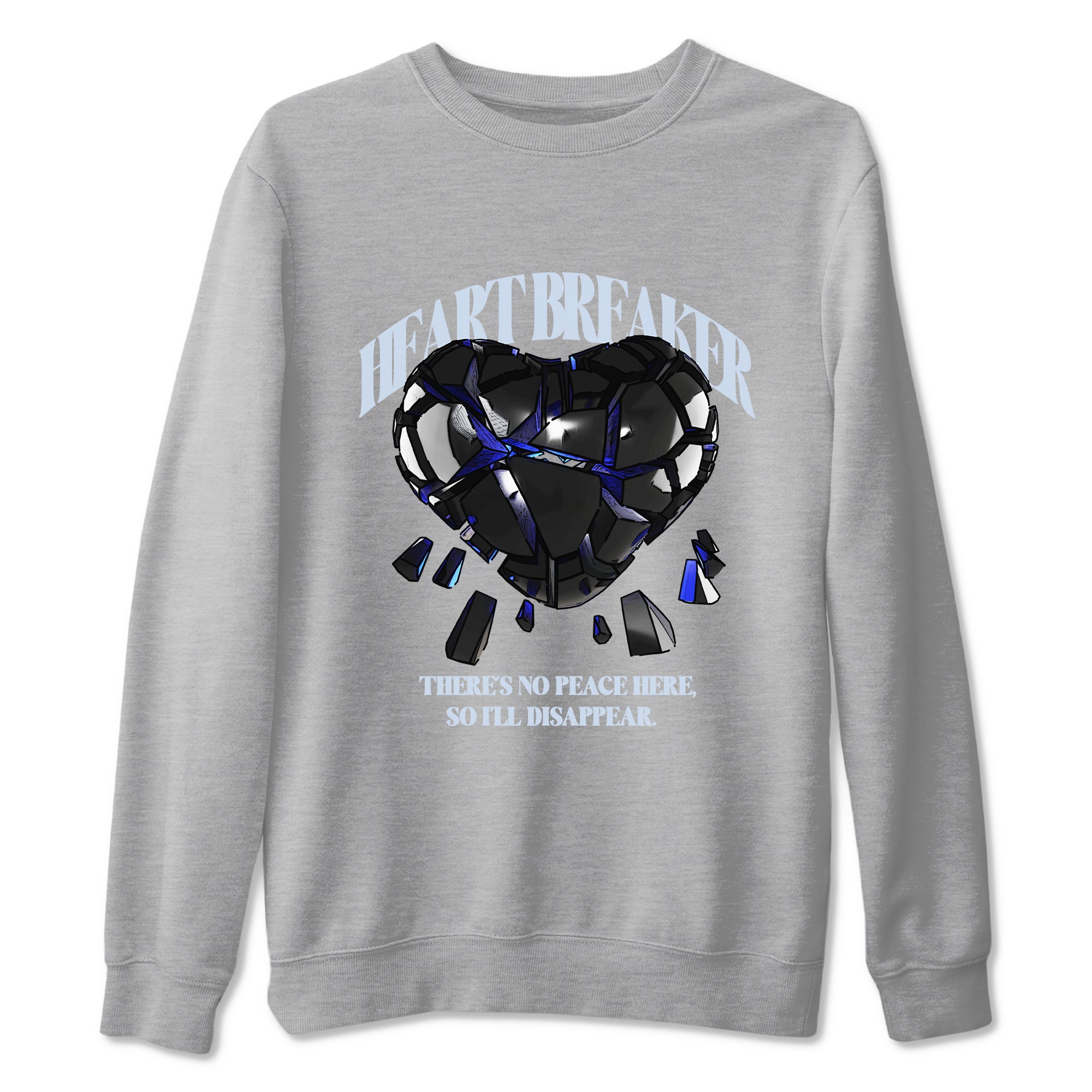 Air Jordan 11 Space shirt to match jordans Heart Breaker sneaker tees AJ11 Black and Varsity Royal SNRT Sneaker Release Tees unisex cotton Heather Grey 1 crew neck shirt