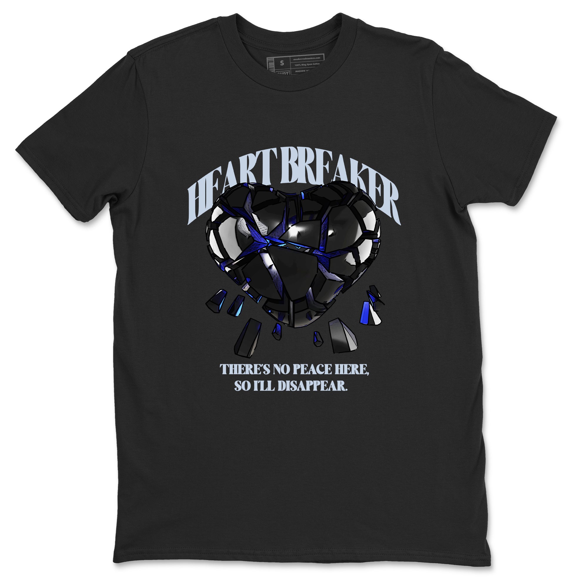 Air Jordan 11 Space shirt to match jordans Heart Breaker sneaker tees AJ11 Black and Varsity Royal SNRT Sneaker Release Tees unisex cotton Black 1 crew neck shirt