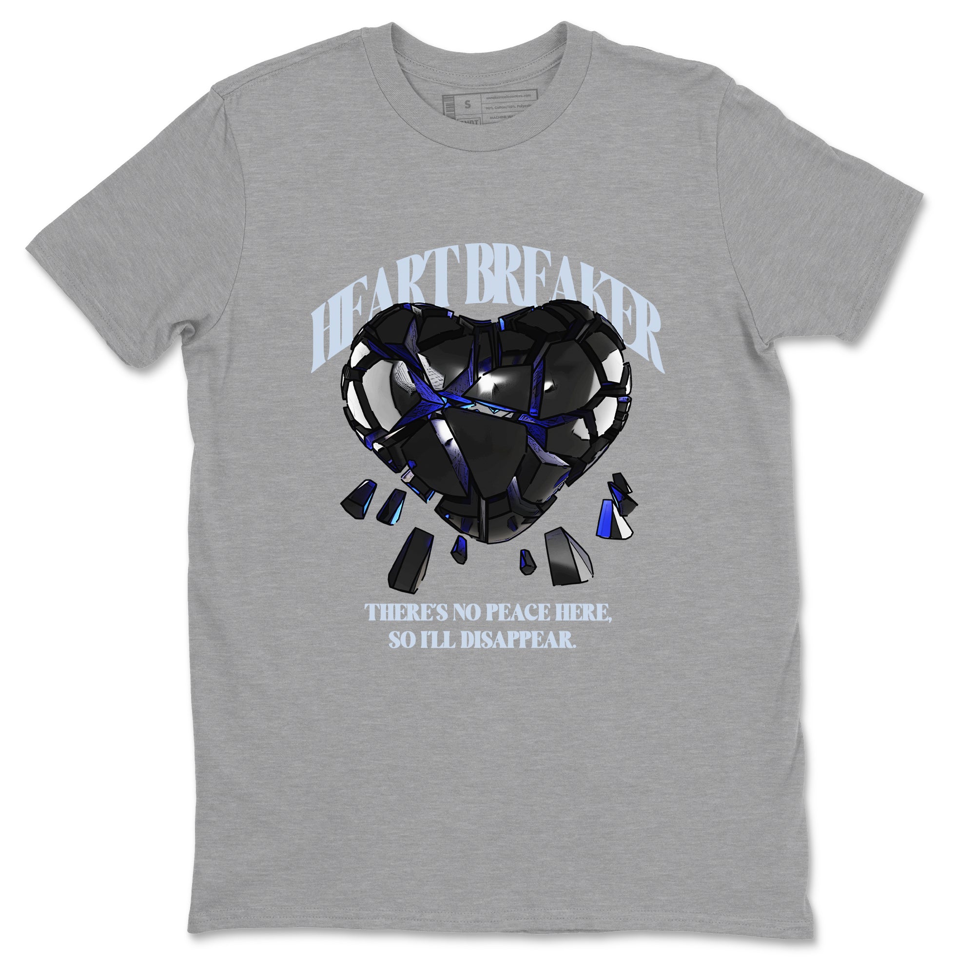 Air Jordan 11 Space shirt to match jordans Heart Breaker sneaker tees AJ11 Black and Varsity Royal SNRT Sneaker Release Tees unisex cotton Heather Grey 1 crew neck shirt