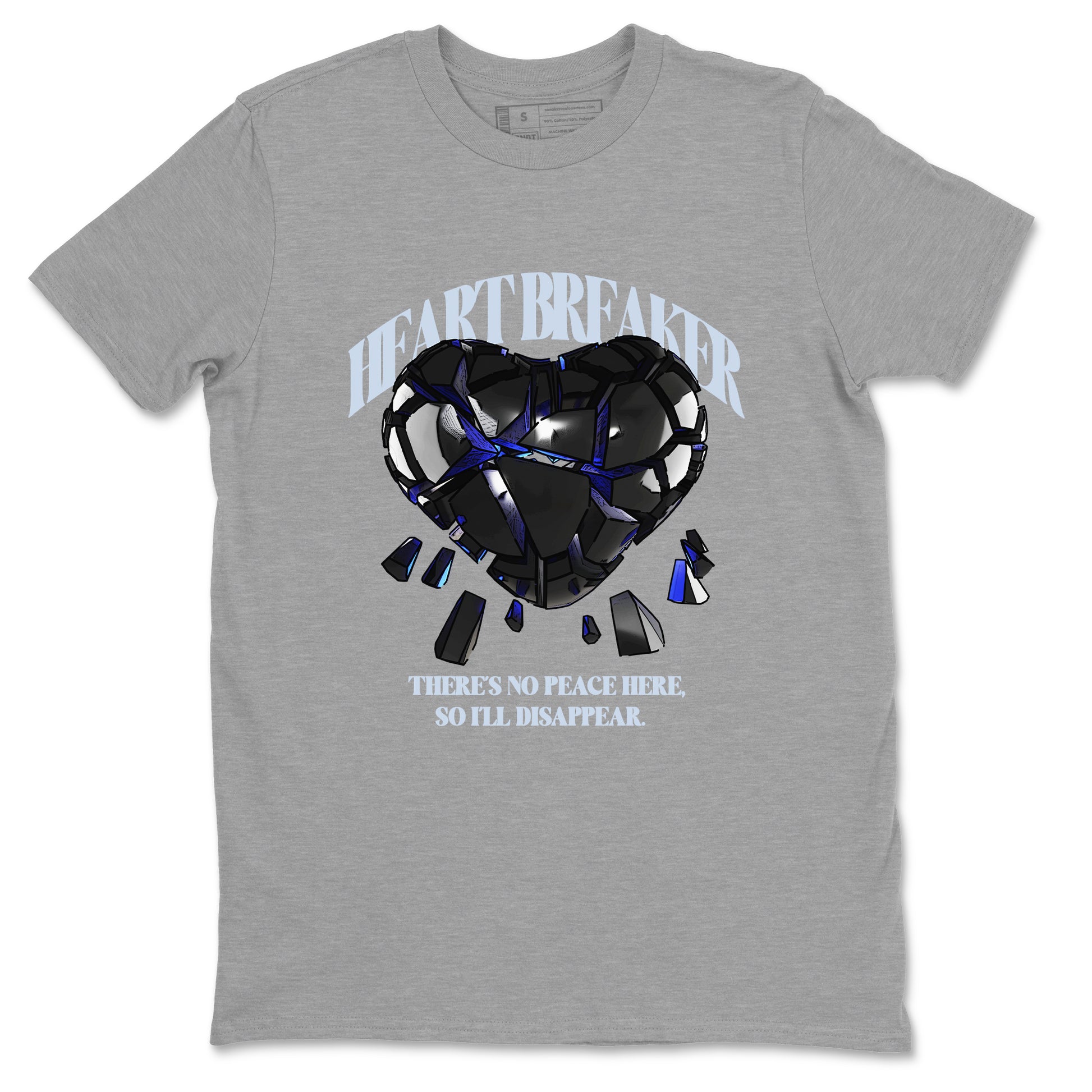 Air Jordan 11 Space shirt to match jordans Heart Breaker sneaker tees AJ11 Black and Varsity Royal SNRT Sneaker Release Tees unisex cotton Heather Grey 1 crew neck shirt