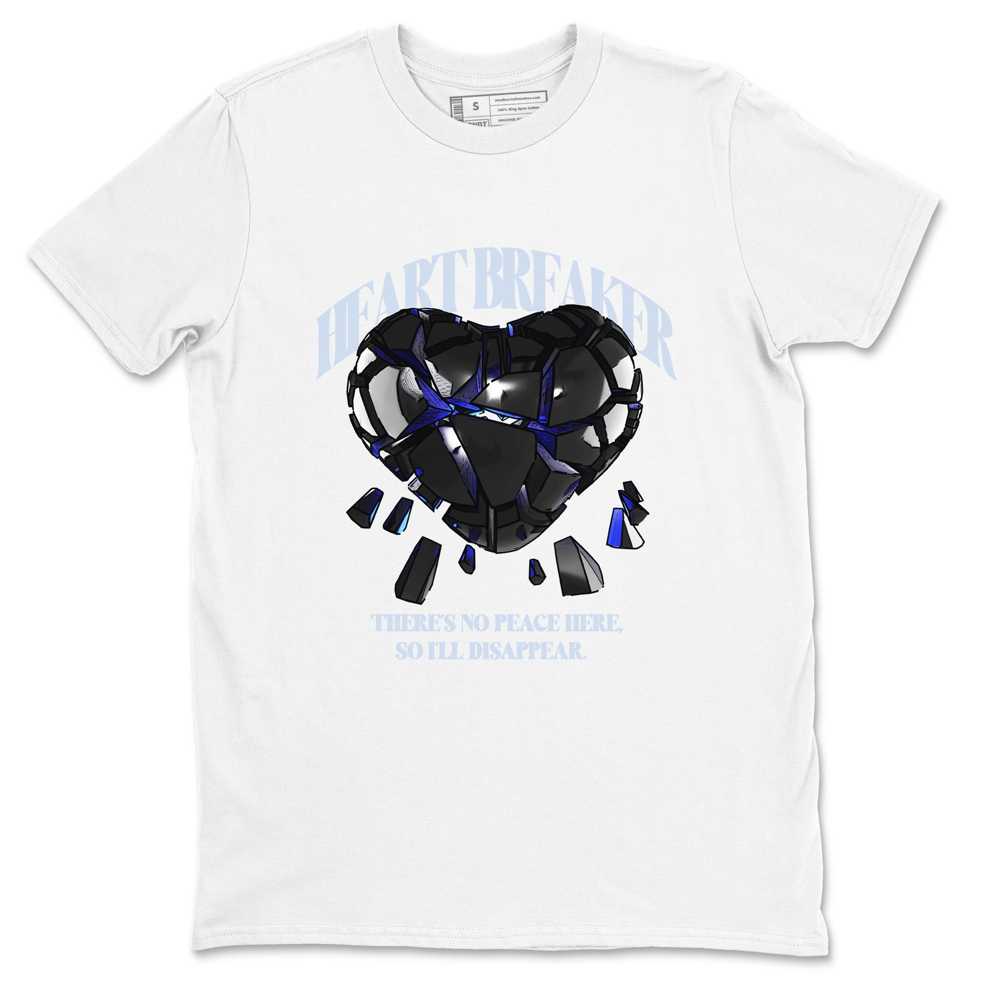 Air Jordan 11 Space shirt to match jordans Heart Breaker sneaker tees AJ11 Black and Varsity Royal SNRT Sneaker Release Tees unisex cotton White 2 crew neck shirt