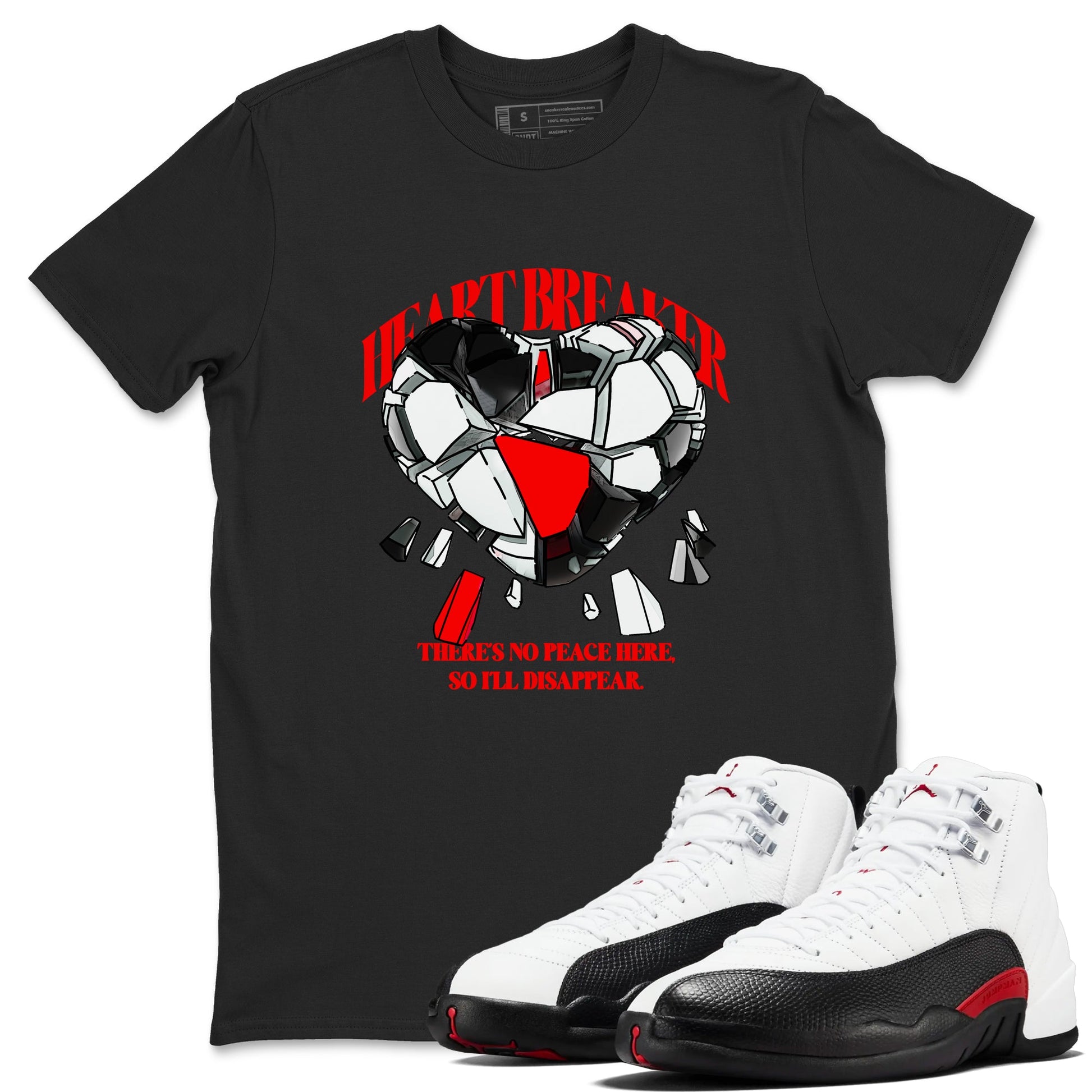 12s Taxi Flip shirts to match jordans Heart Breaker sneaker match tees Air Jordan 12 Taxi Flip SNRT Sneaker Tees streetwear brand Black 1 unisex cotton tee