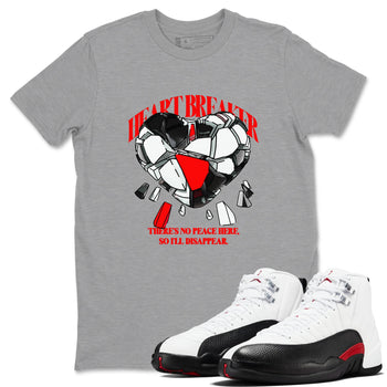 12s Taxi Flip shirts to match jordans Heart Breaker sneaker match tees Air Jordan 12 Taxi Flip SNRT Sneaker Tees streetwear brand Heather Grey 1 unisex cotton tee