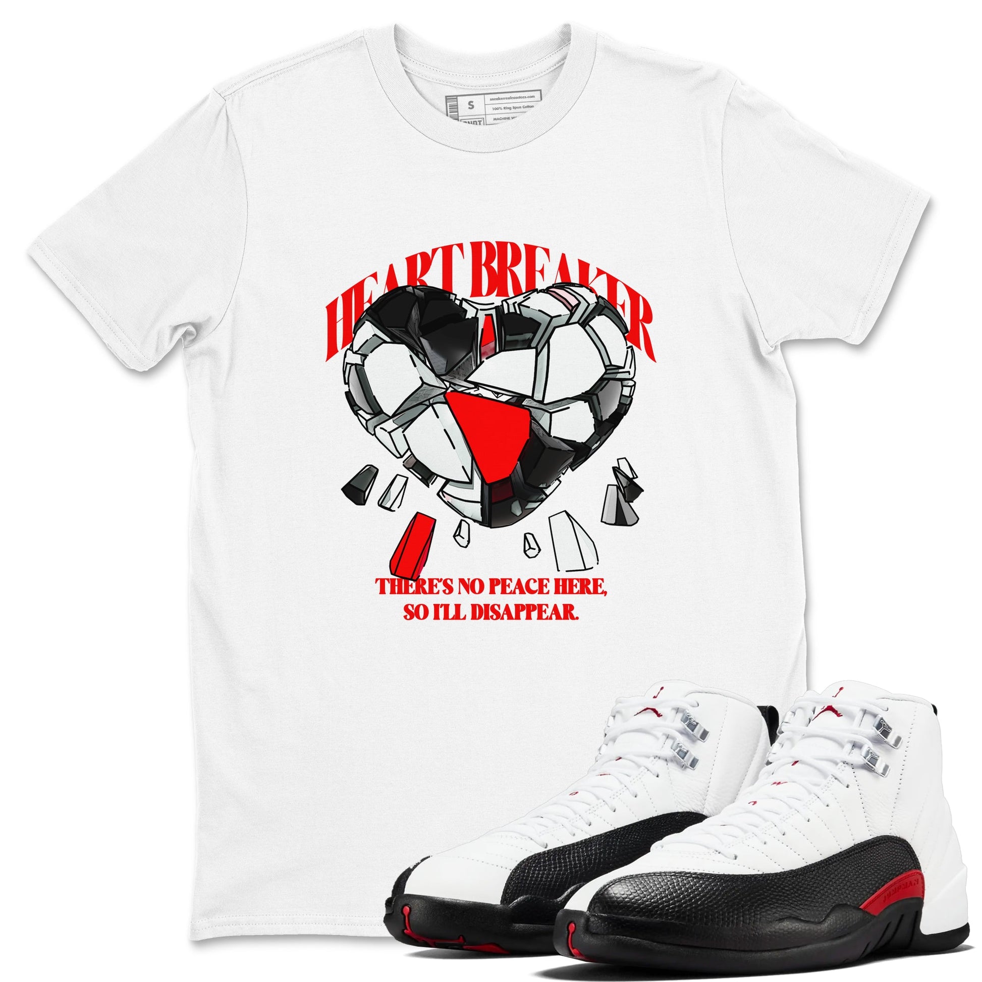 12s Taxi Flip shirts to match jordans Heart Breaker sneaker match tees Air Jordan 12 Taxi Flip SNRT Sneaker Tees streetwear brand White 1 unisex cotton tee