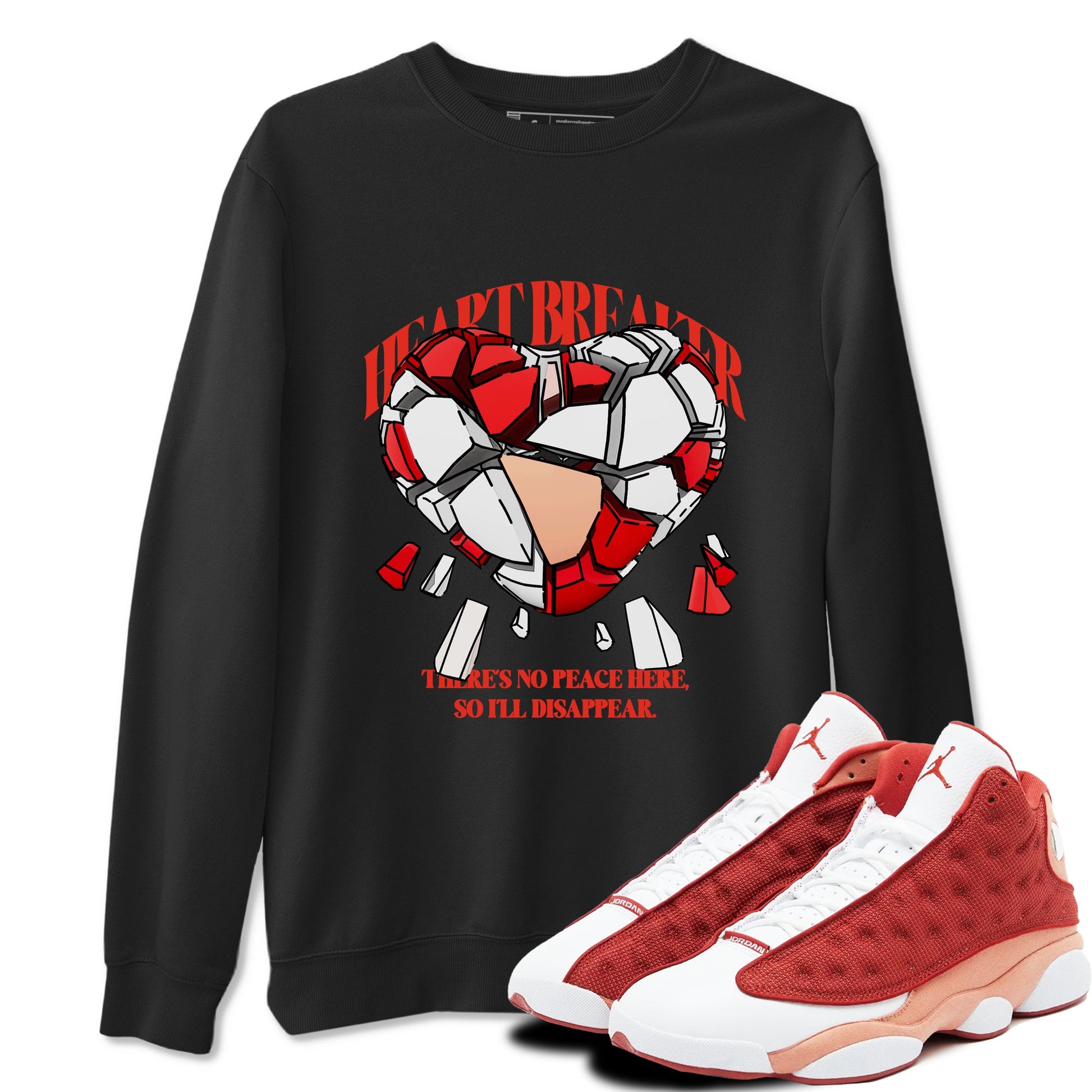13s Dune Red shirts to match jordans Heart Breaker sneaker match tees Air Jordan 13 Dune Red SNRT Sneaker Tees streetwear brand Black 1 unisex cotton tee