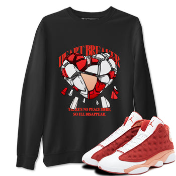 13s Dune Red shirts to match jordans Heart Breaker sneaker match tees Air Jordan 13 Dune Red SNRT Sneaker Tees streetwear brand Black 1 unisex cotton tee