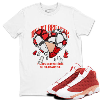 13s Dune Red shirts to match jordans Heart Breaker sneaker match tees Air Jordan 13 Dune Red SNRT Sneaker Tees streetwear brand White 1 unisex cotton tee