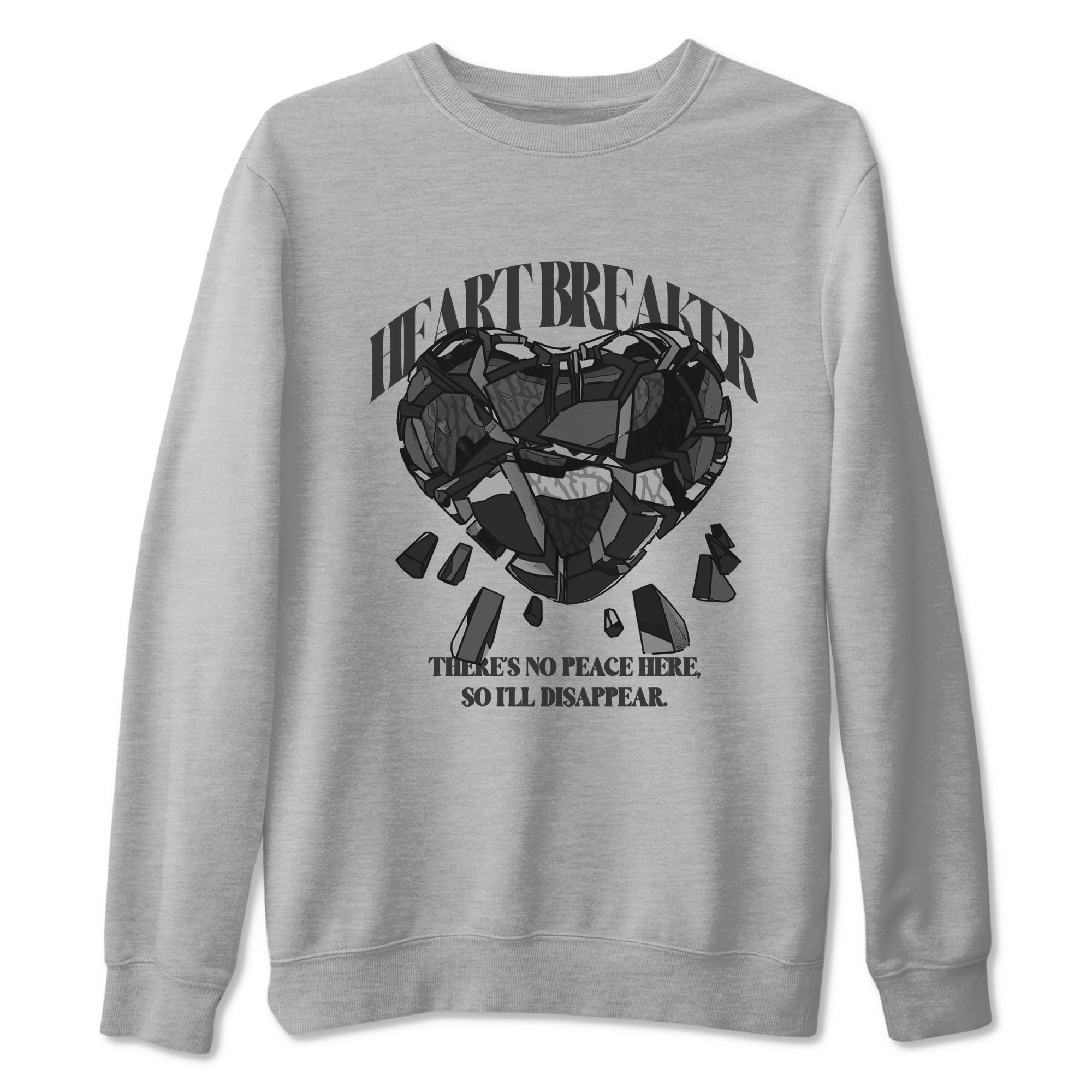 Air Jordan 3 Black Cat shirts to match jordans Heart Breaker sneaker tees 3s Retro Black Cat best t-shirts to wear with jordans SNRT Sneaker Tees unisex cotton Heather Grey 2 shirts