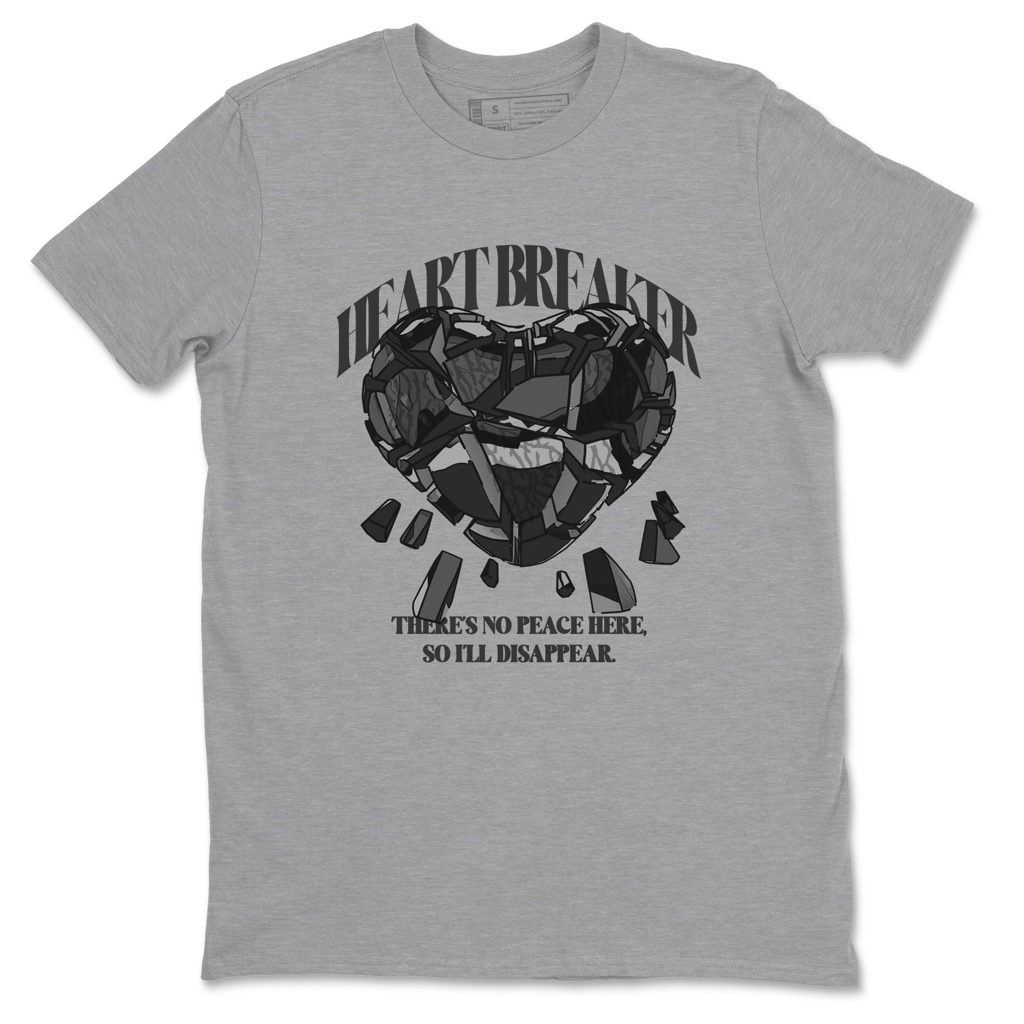 Air Jordan 3 Black Cat shirts to match jordans Heart Breaker sneaker tees 3s Retro Black Cat best t-shirts to wear with jordans SNRT Sneaker Tees unisex cotton Heather Grey 2 shirts