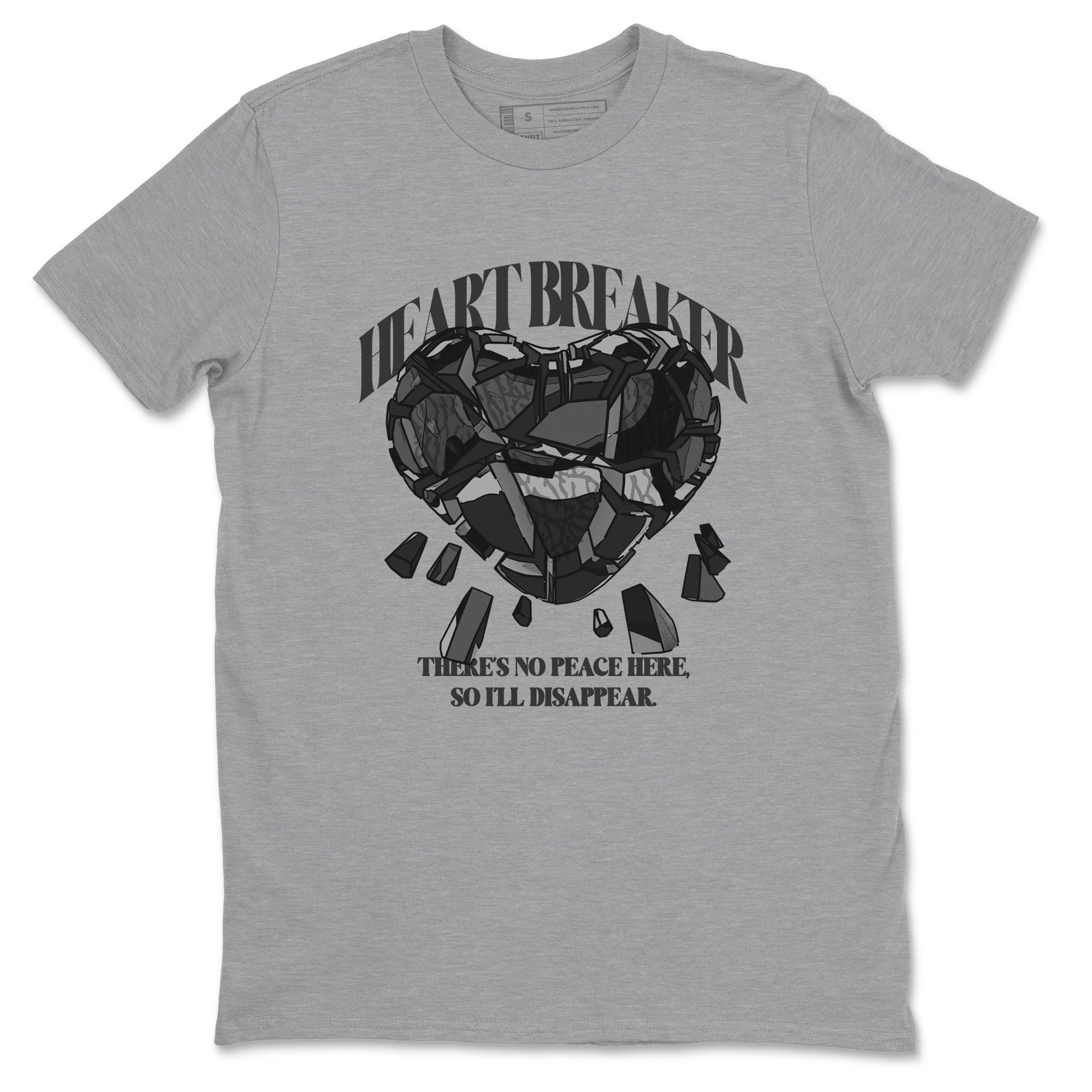 Air Jordan 3 Black Cat shirts to match jordans Heart Breaker sneaker tees 3s Retro Black Cat best t-shirts to wear with jordans SNRT Sneaker Tees unisex cotton Heather Grey 2 shirts