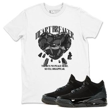 Air Jordan 3 Black Cat shirts to match jordans Heart Breaker sneaker tees 3s Retro Black Cat best t-shirts to wear with jordans SNRT Sneaker Tees unisex cotton White 1 shirts