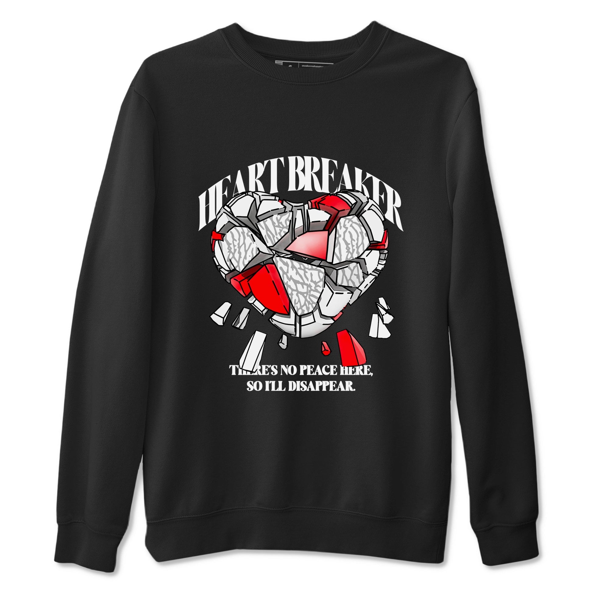 3s Cement Grey shirts to match jordans Heart Breaker sneaker match tees Air Jordan 3 Cement Grey SNRT Sneaker Release Tees unisex cotton Black 2 crew neck shirts