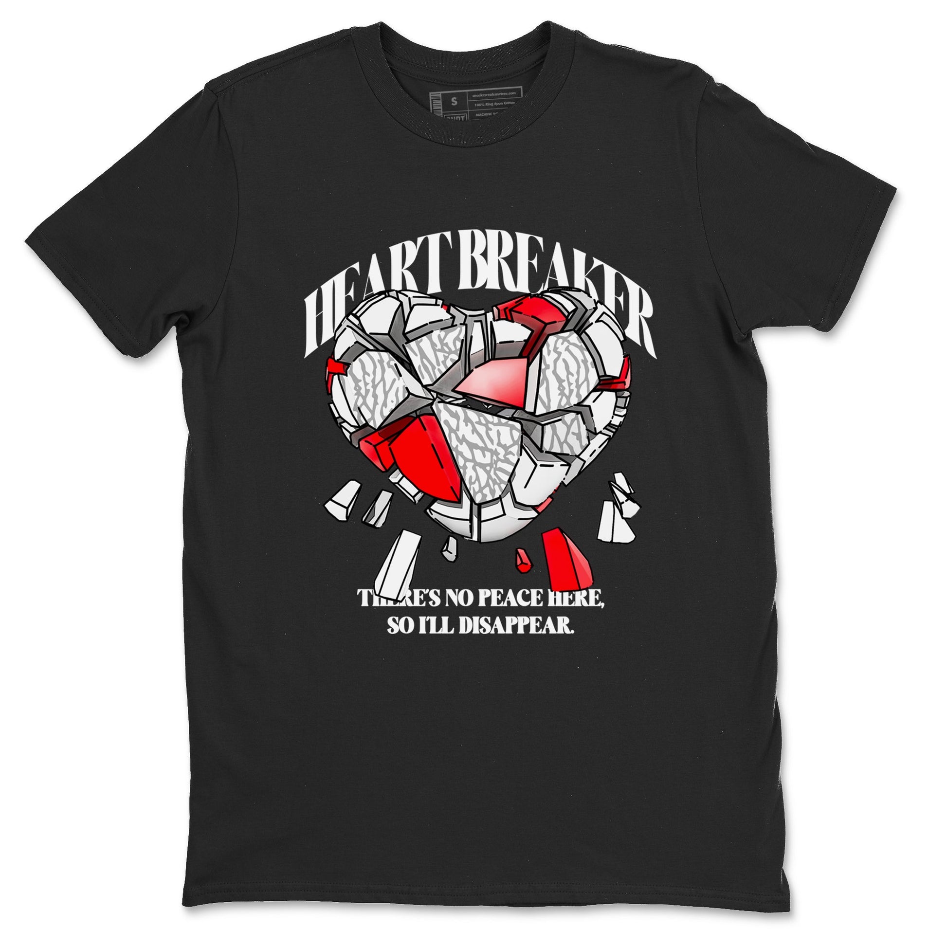 3s Cement Grey shirts to match jordans Heart Breaker sneaker match tees Air Jordan 3 Cement Grey SNRT Sneaker Release Tees unisex cotton Black 2 crew neck shirts