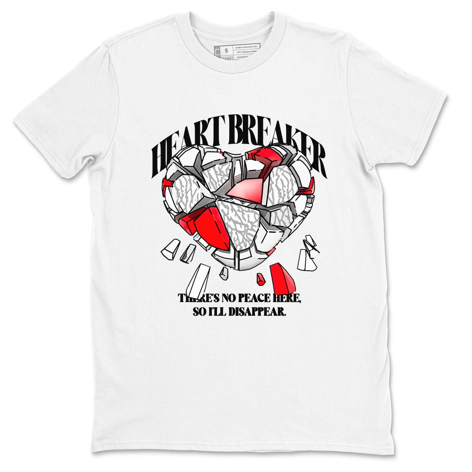 3s Cement Grey shirts to match jordans Heart Breaker sneaker match tees Air Jordan 3 Cement Grey SNRT Sneaker Release Tees unisex cotton White 2 crew neck shirts