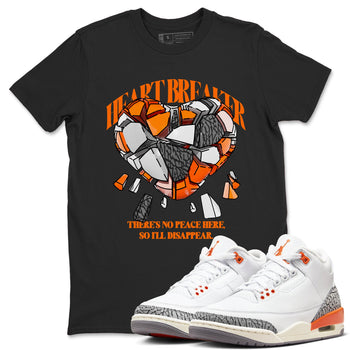 3s Georgia Peach shirt to match jordans Heart Breaker sneaker tees Air Jordan 3 Georgia Peach SNRT Sneaker Release Tees unisex cotton Black 1 crew neck shirt