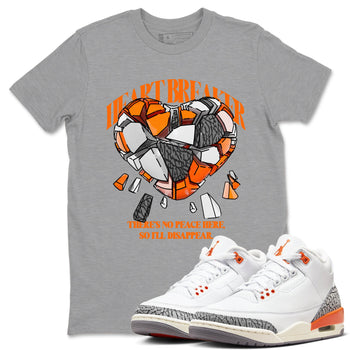 3s Georgia Peach shirt to match jordans Heart Breaker sneaker tees Air Jordan 3 Georgia Peach SNRT Sneaker Release Tees unisex cotton Heather Grey 1 crew neck shirt