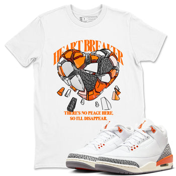 3s Georgia Peach shirt to match jordans Heart Breaker sneaker tees Air Jordan 3 Georgia Peach SNRT Sneaker Release Tees unisex cotton White 1 crew neck shirt