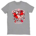 3s Valentines Day tee to match jordans Heart Breaker best t shirts to wear with jordans Air Jordan 3 "Treat Yourself" Washed Coral special Valentine's Day Gift SNRT Sneaker Tees Graphic Tee Heather Grey 2 shirts