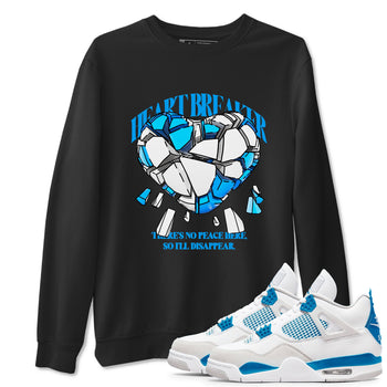 Air Jordan 4 Industrial Blue shirt to match jordans Heart Breaker sneaker tees Air Jordan 4 Military Blue SNRT Sneaker Release Tees unisex cotton Black 1 crew neck shirt