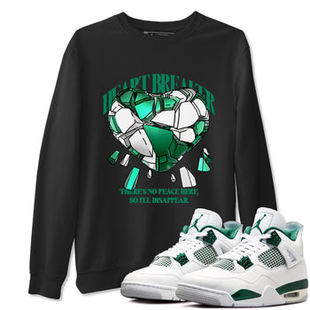 4s Oxidized Green shirts to match jordans Heart Breaker sneaker match tees Air Jordan 4 Oxidized Green SNRT Sneaker Tees streetwear brand Black 1 unisex cotton tee