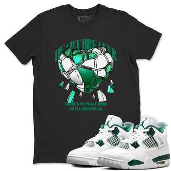 4s Oxidized Green shirts to match jordans Heart Breaker sneaker match tees Air Jordan 4 Oxidized Green SNRT Sneaker Tees streetwear brand Black 1 unisex cotton tee