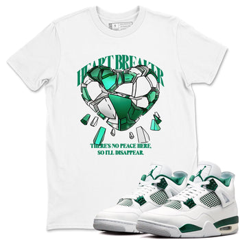 4s Oxidized Green shirts to match jordans Heart Breaker sneaker match tees Air Jordan 4 Oxidized Green SNRT Sneaker Tees streetwear brand White 1 unisex cotton tee