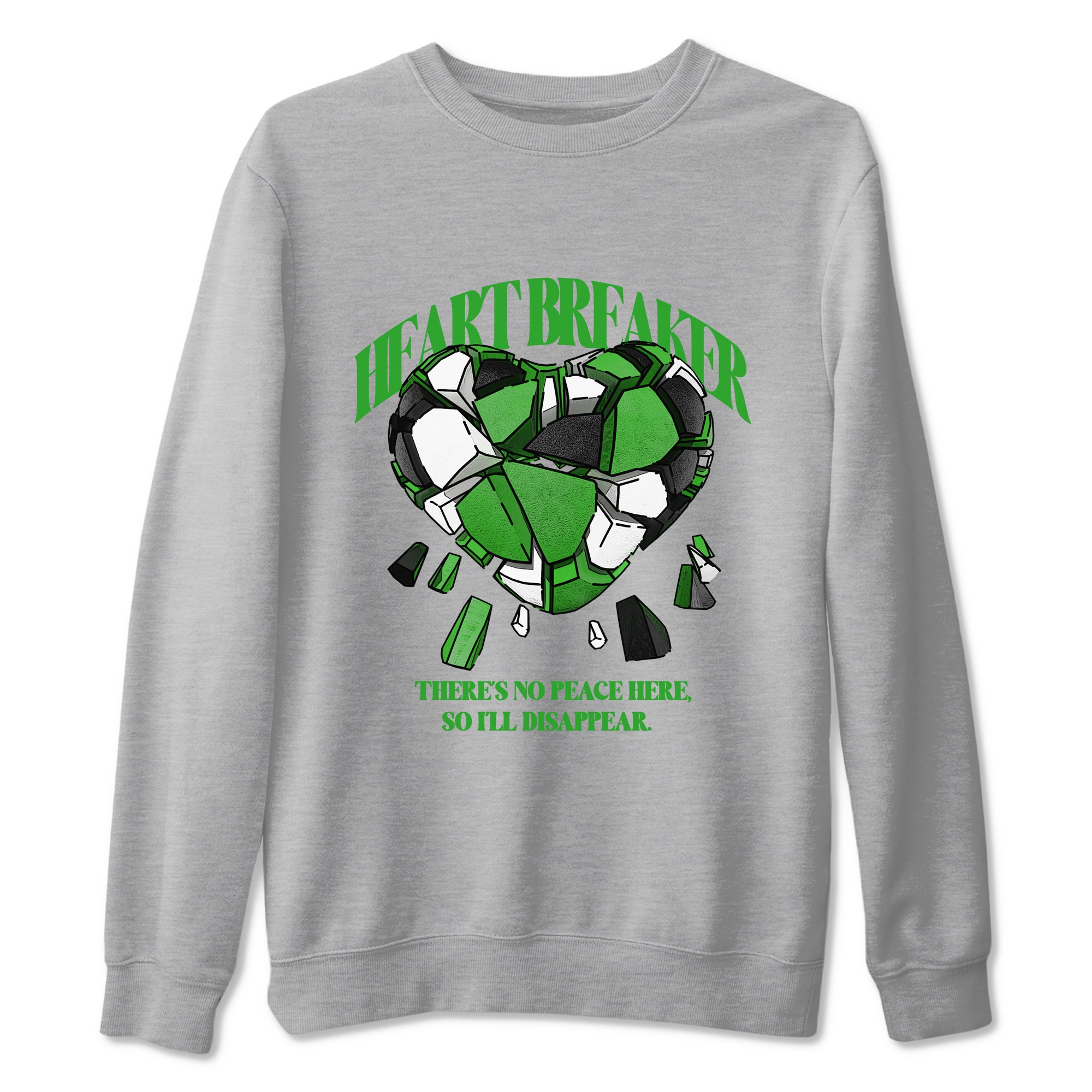 Air Jordan 5 Lucky Green shirt to match jordans Heart Breaker sneaker tees AJ5 Lucky Green SNRT Sneaker Release Tees unisex cotton Heather Grey 1 crew neck shirt