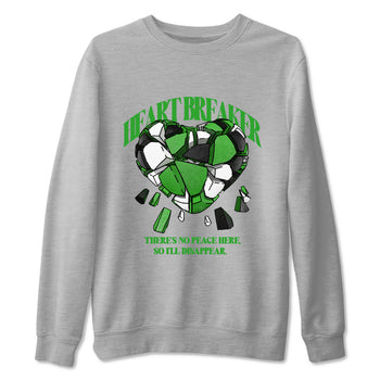 Air Jordan 5 Lucky Green shirt to match jordans Heart Breaker sneaker tees AJ5 Lucky Green SNRT Sneaker Release Tees unisex cotton Heather Grey 1 crew neck shirt