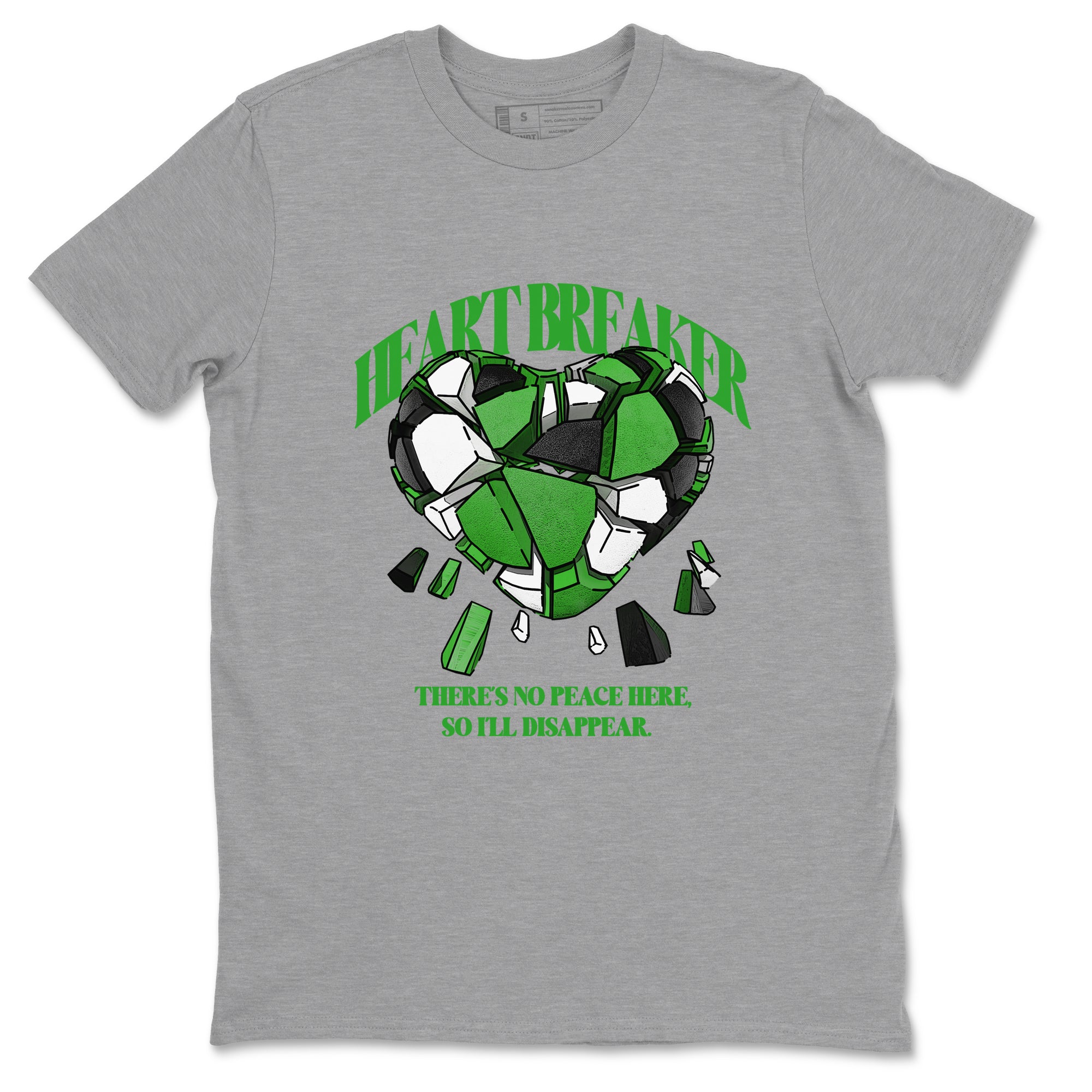 Air Jordan 5 Lucky Green shirt to match jordans Heart Breaker sneaker tees AJ5 Lucky Green SNRT Sneaker Release Tees unisex cotton Heather Grey 1 crew neck shirt