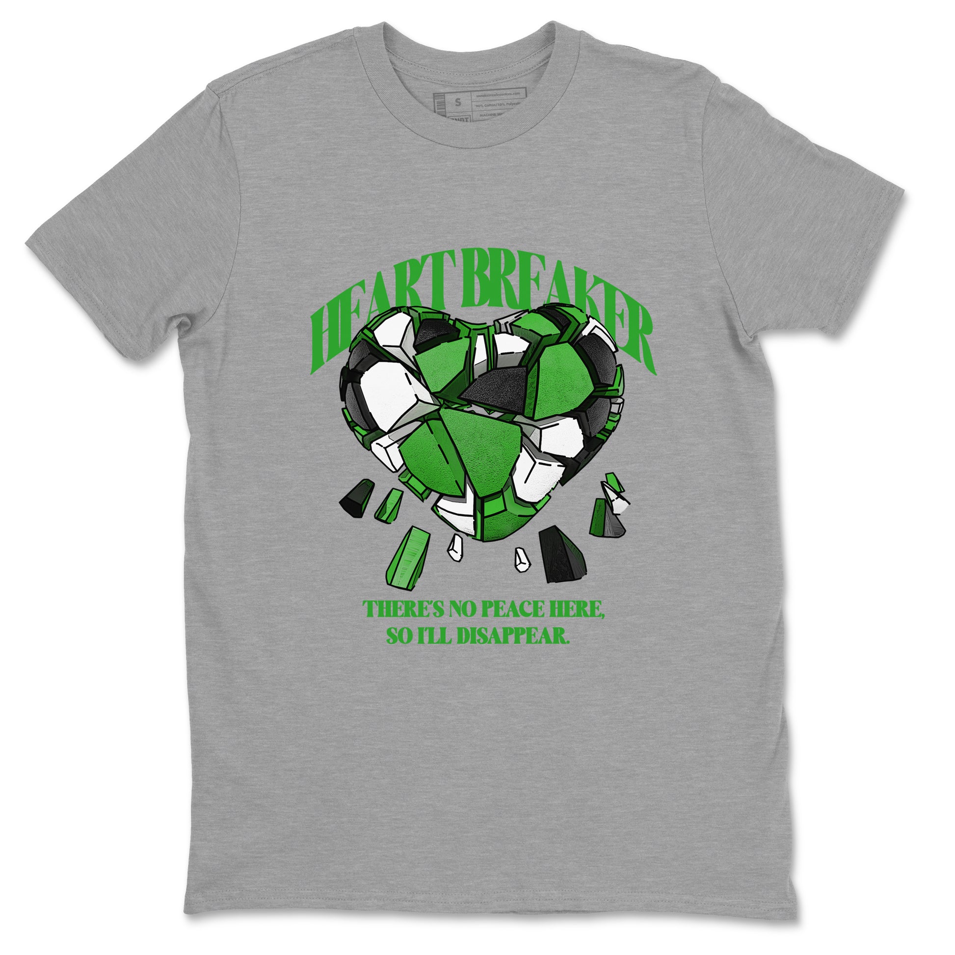 Air Jordan 5 Lucky Green shirt to match jordans Heart Breaker sneaker tees AJ5 Lucky Green SNRT Sneaker Release Tees unisex cotton Heather Grey 1 crew neck shirt