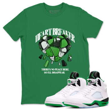 Air Jordan 5 Lucky Green shirt to match jordans Heart Breaker sneaker tees AJ5 Lucky Green SNRT Sneaker Release Tees unisex cotton Kelly Green 1 crew neck shirt