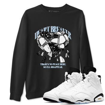 AJ6 White Black shirts to match jordans Heart Breaker sneaker match tees Air Jordan 6 White Black SNRT Sneaker Tees streetwear brand Black 1 unisex cotton tee