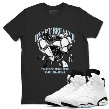 AJ6 White Black shirts to match jordans Heart Breaker sneaker match tees Air Jordan 6 White Black SNRT Sneaker Tees streetwear brand Black 1 unisex cotton tee