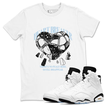AJ6 White Black shirts to match jordans Heart Breaker sneaker match tees Air Jordan 6 White Black SNRT Sneaker Tees streetwear brand White 1 unisex cotton tee