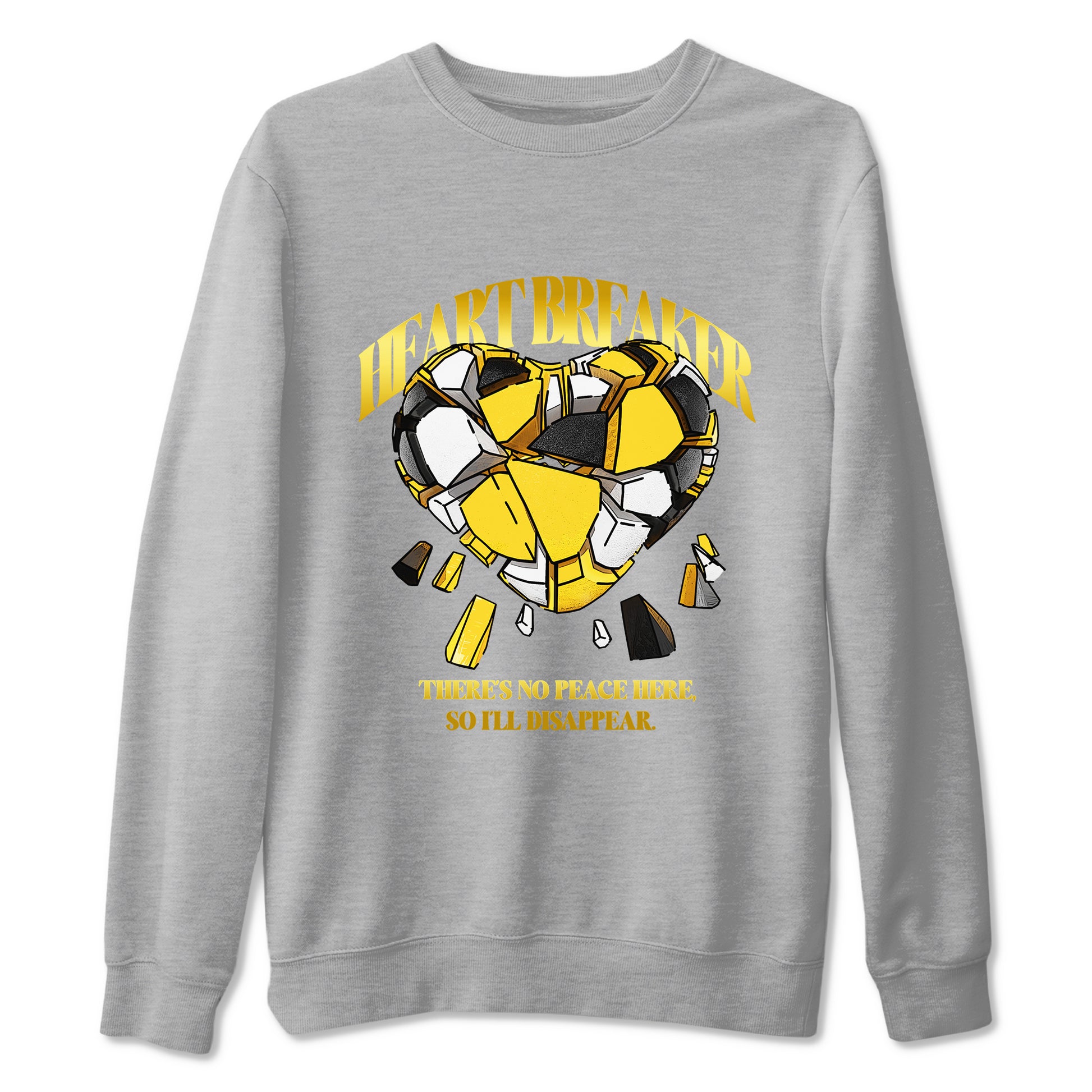 Air Jordan 6 Yellow Ochre shirt to match jordans Heart Breaker sneaker tees AJ6 Yellow Ochre SNRT Sneaker Release Tees unisex cotton Heather Grey 1 crew neck shirt