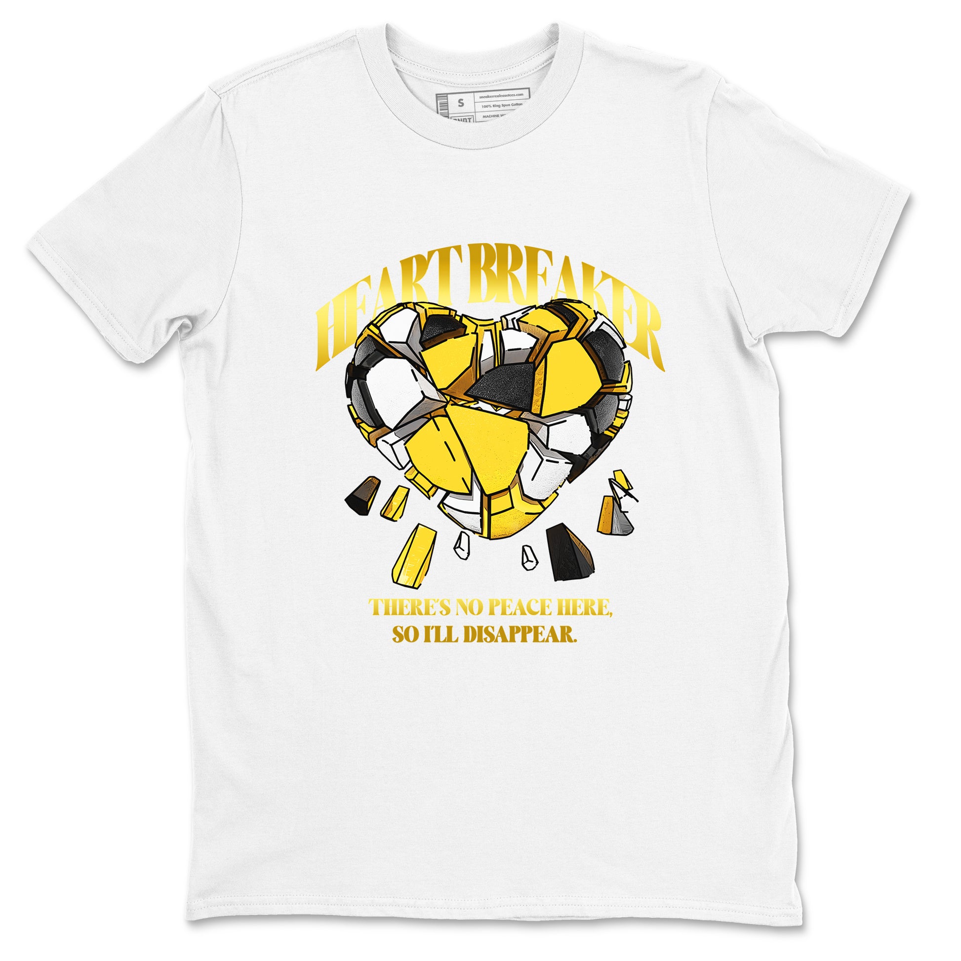 Air Jordan 6 Yellow Ochre shirt to match jordans Heart Breaker sneaker tees AJ6 Yellow Ochre SNRT Sneaker Release Tees unisex cotton White 1 crew neck shirt
