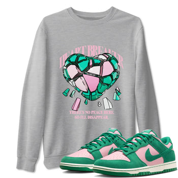 Dunk Low Medium Soft Pink Malachite shirt to match jordans Heart Breaker sneaker tees Dunk Medium Soft Pink Malachite SNRT Sneaker Release Tees unisex cotton Heather Grey 1 crew neck shirt