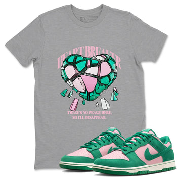 Dunk Low Medium Soft Pink Malachite shirt to match jordans Heart Breaker sneaker tees Dunk Medium Soft Pink Malachite SNRT Sneaker Release Tees unisex cotton Heather Grey 1 crew neck shirt