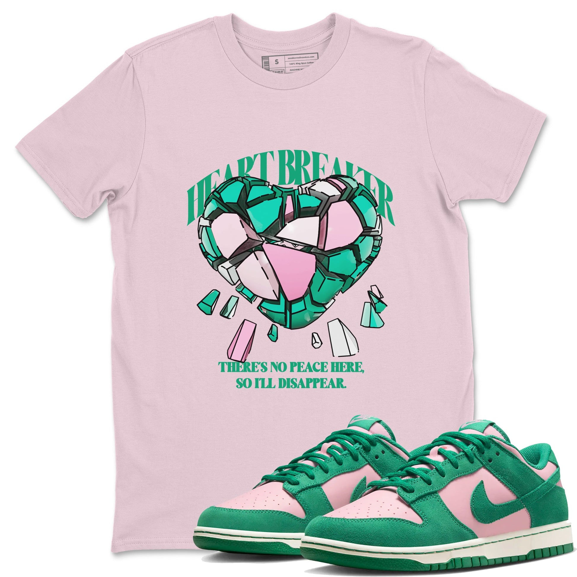 Dunk Low Medium Soft Pink Malachite shirt to match jordans Heart Breaker sneaker tees Dunk Medium Soft Pink Malachite SNRT Sneaker Release Tees unisex cotton Pink 1 crew neck shirt