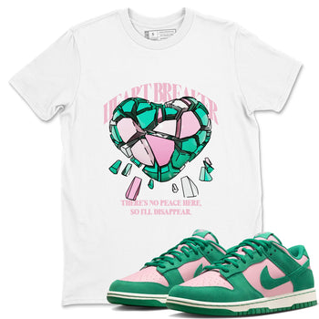 Dunk Low Medium Soft Pink Malachite shirt to match jordans Heart Breaker sneaker tees Dunk Medium Soft Pink Malachite SNRT Sneaker Release Tees unisex cotton White 1 crew neck shirt