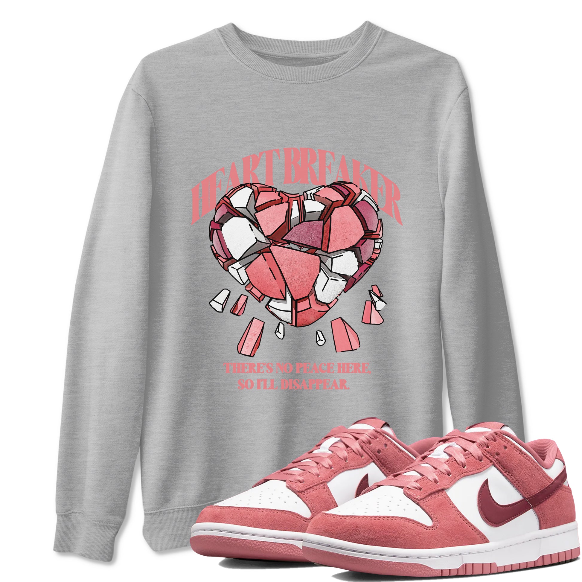 Dunk Valentines Day 2024 shirt to match jordans Heart Breaker sneaker tees Valentines Day 2024 SNRT Sneaker Release Tees unisex cotton Heather Grey 2 crew neck shirt