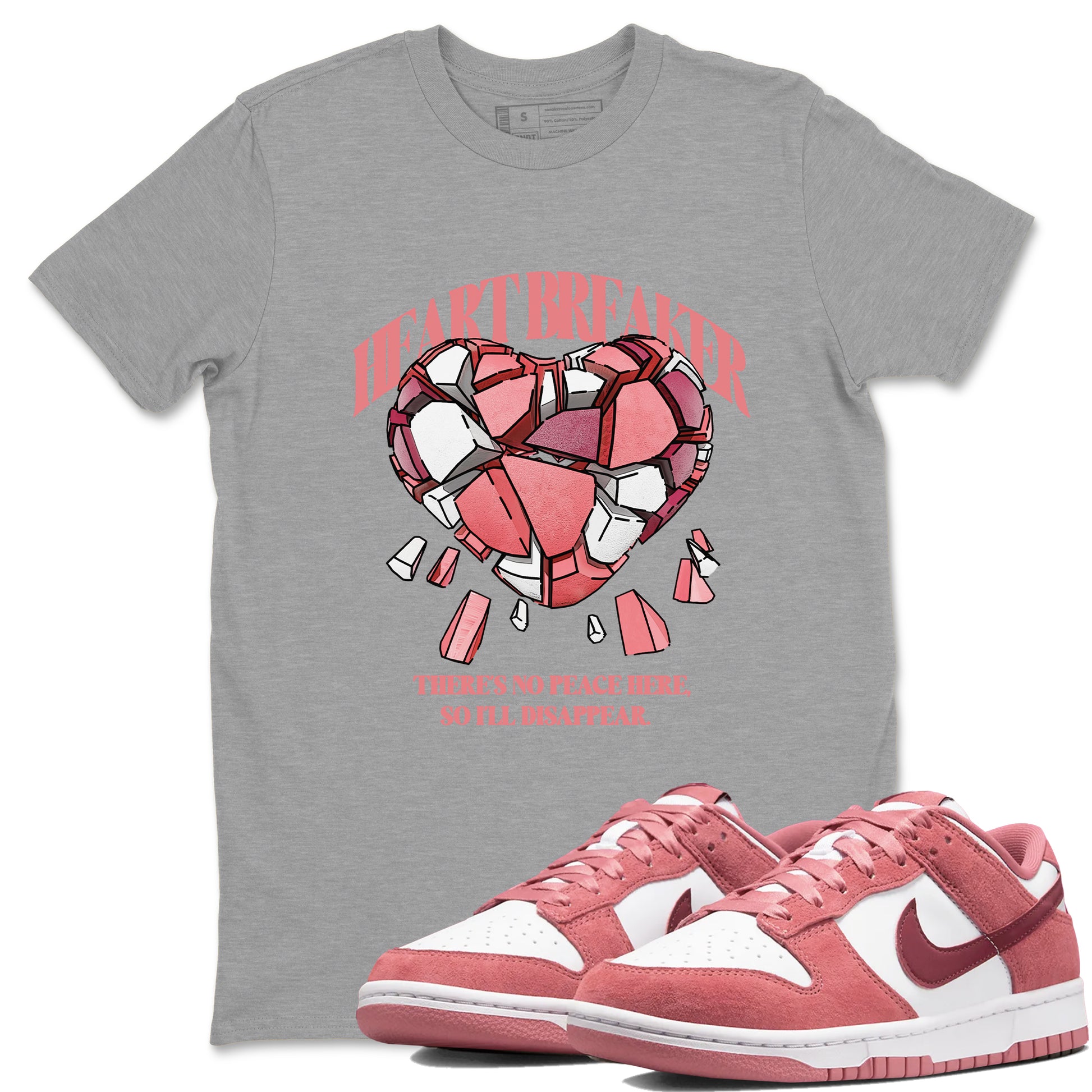 Dunk Valentines Day 2024 shirt to match jordans Heart Breaker sneaker tees Valentines Day 2024 SNRT Sneaker Release Tees unisex cotton Heather Grey 1 crew neck shirt