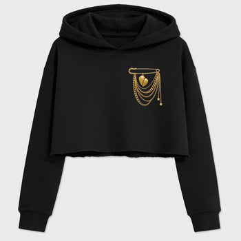 Sneaker match tees – Sneaker Tees To Match Air Jordan 11 Mother's Day Shoes – heart Brooch Crop T-Shirt Black 2
