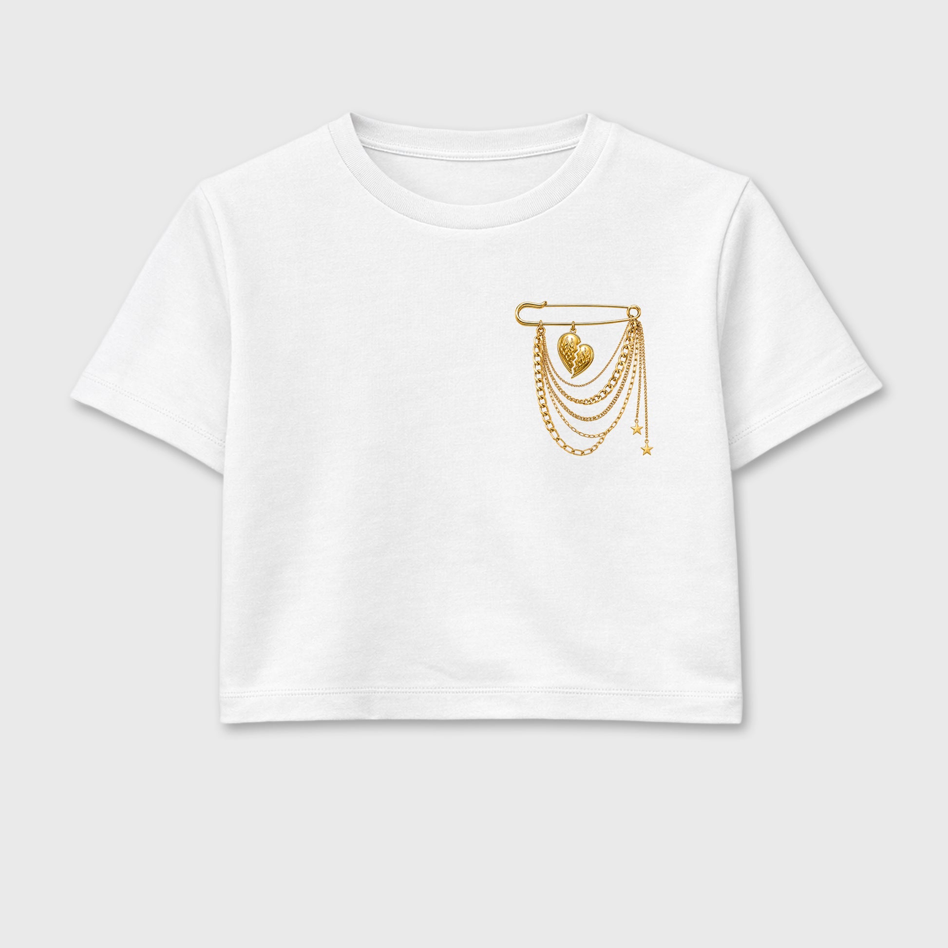 Sneaker match tees – Sneaker Tees To Match Air Jordan 11 Mother's Day Shoes – heart Brooch Crop T-Shirt White 2