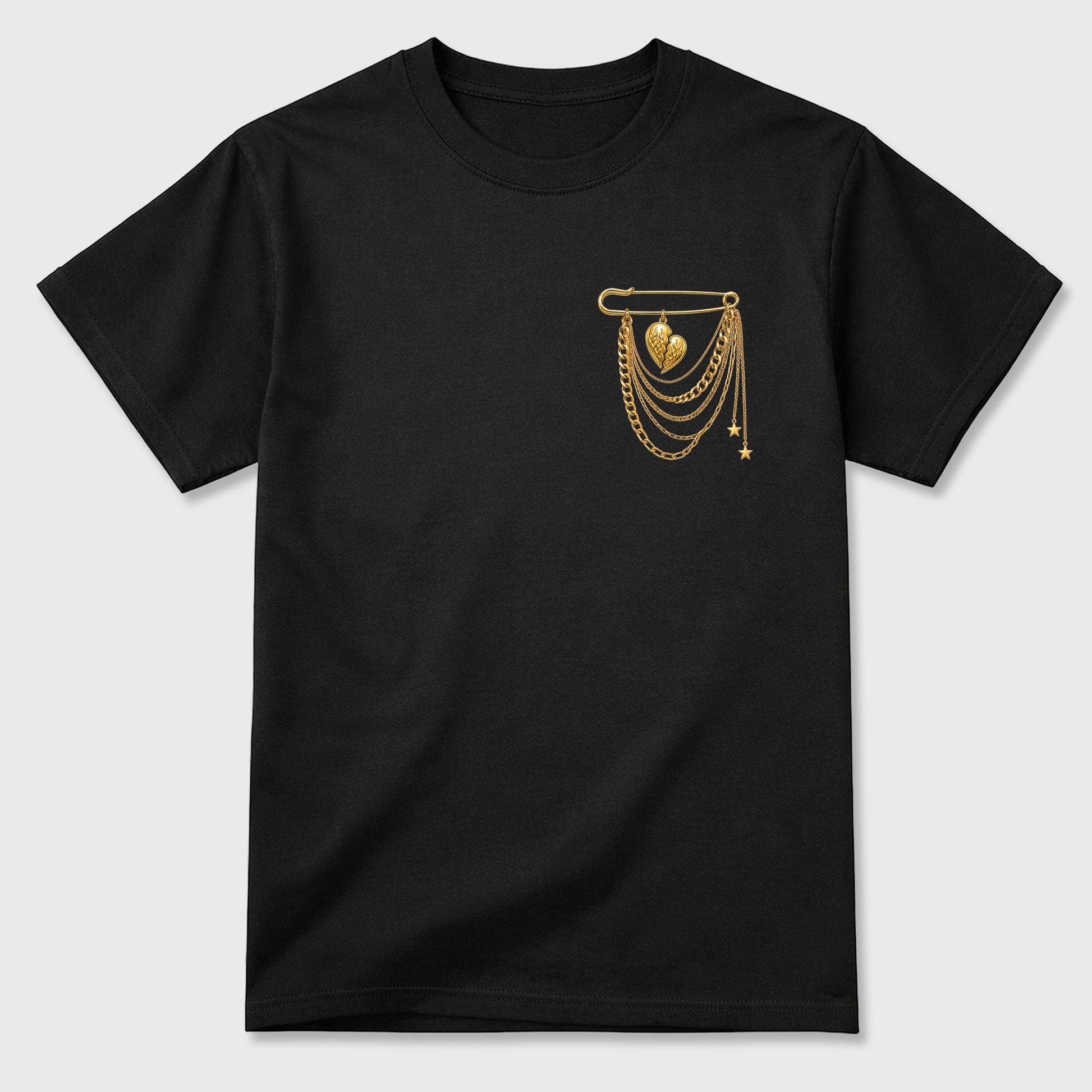 Sneaker match tees – Sneaker Tees To Match Air Jordan 11 Mother's Day Shoes – heart Brooch Tee Black 2