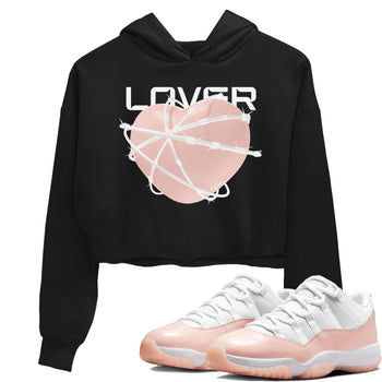 11s Legend Pink shirts to match jordans Heart Lover sneaker match tees Air Jordan 11 Legend Pink SNRT Sneaker Tees streetwear brand Black 1 crop tee