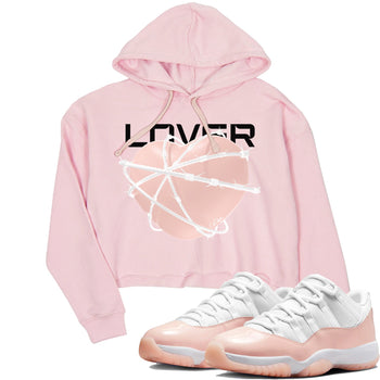 11s Legend Pink shirts to match jordans Heart Lover sneaker match tees Air Jordan 11 Legend Pink SNRT Sneaker Tees streetwear brand Pink 1 crop tee